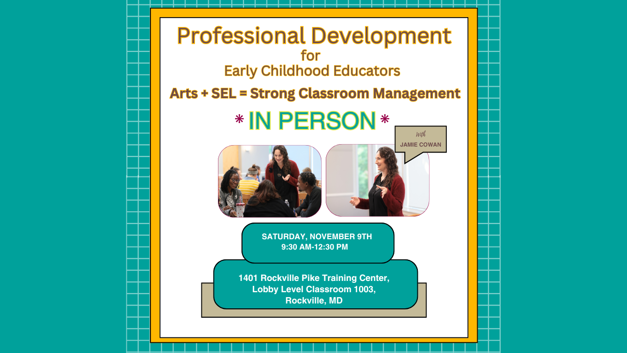 This is a flier that gives the same information about the training. It also has photos of Jamie. Cown teaching adults .